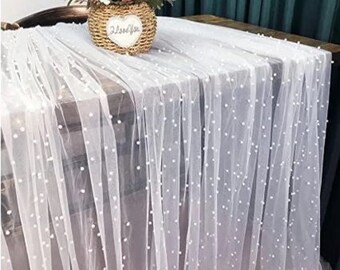 JN002105 Off White Embossed Translucent Two Way Stretch Mesh Top Pearl Fabric  58/60" Fabric By The Yard