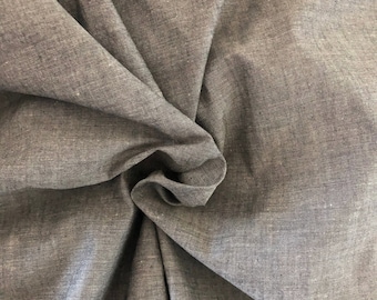 JN00219 Sale Item Gray Chambray 100%Cotton  Soft Classic Fabric  58/60" Fabric By The 1 Yard