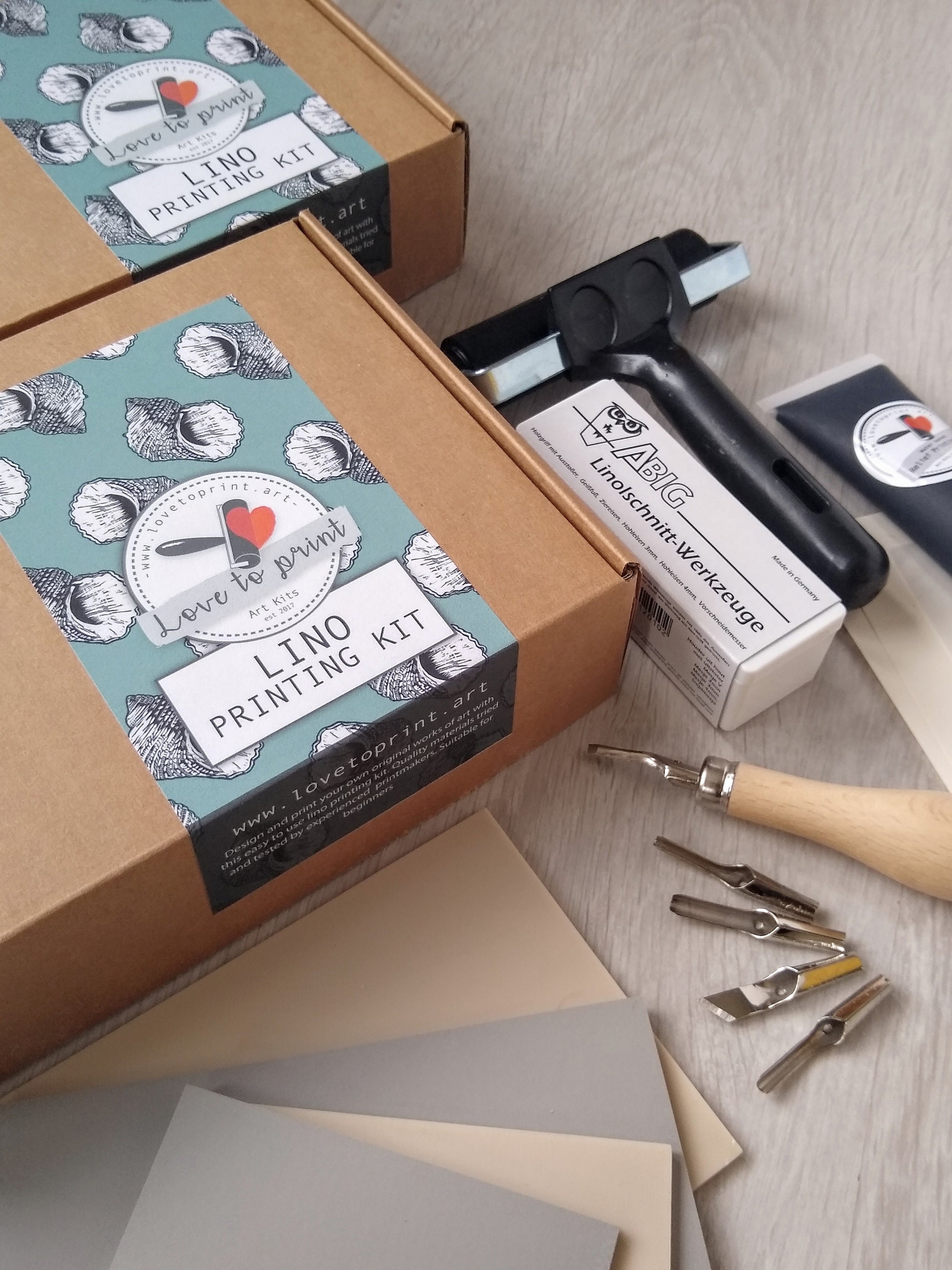 Love to print Lino printing kit with quality abig lino cutter Etsy