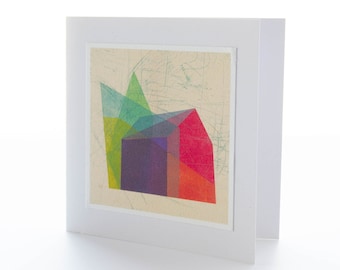 Take Shelter handmade cards | geometric prints | printmaking cards