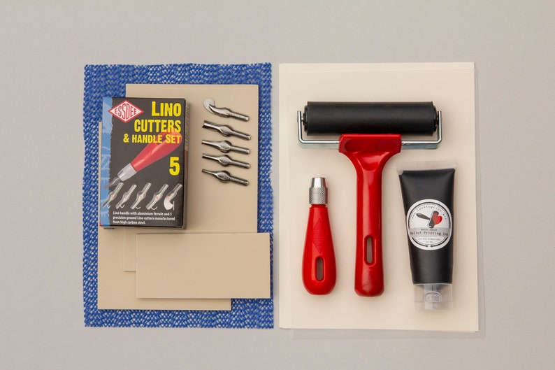 Lino Printing Kit Lino Cut Kit Printmaking Kit Art Kits Etsy UK