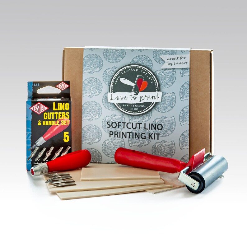 Lino printing kit lino cut kit printmaking kit art kits Etsy
