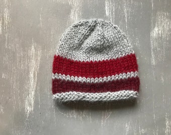 READY TO SHIP baby alpaca hat for newborn   baby boy, luxury yarn baby hat, super soft and warm beanie hand knitted striped