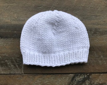 Ready to ship preMIE baby beanie, soft cotton hat for baby, knitted hat, newborn small hat, soft cotton baby hat, natural cotton knit hat