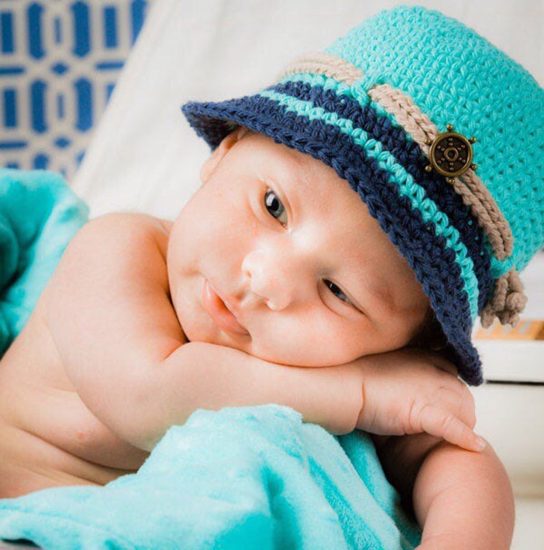 Baby boy hat nautical baby hat summer boy hat crochet Etsy