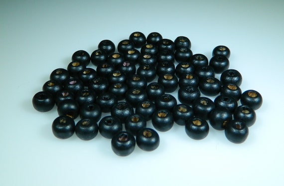 Four 16 inch Strands Black 8x4mm Rondelle Wooden Beads Approximately 500 Beads