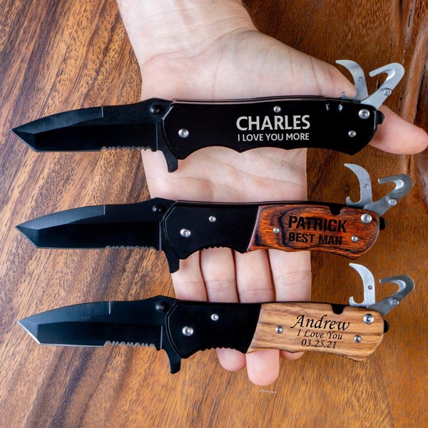 Personalized Pocket Knife Engraved, Custom Knife Gift for Him, Hunting Knife, Tactical Knife, Survival Knife, Husband Gift, Boyfriend Gift