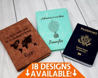 Personalized Passport Cover, Passport Holder, Passport Wallet, Passport Case, Engraved Passport, Leather Passport, Custom Travel Book