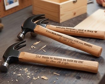 Engraved Hammer, Father's Day Dad Gift, Personalized Hammer, Best Dad Ever Gift, Wood Handle, Unique Father's Day Gift, Carpenter Gift