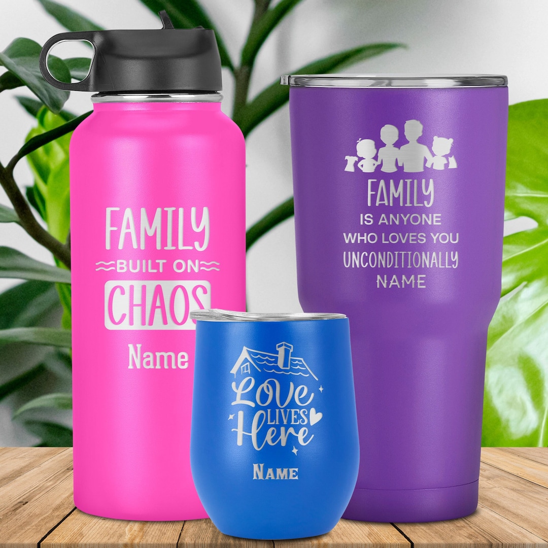 Custom Family Reunion Tumbler Cup, Laser Engraved Travel Mug, Double