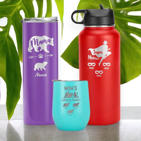 12 oz Tumbler - Mothers Day Gift, Stainless Steel, Mamasaurus, Straw, Lid