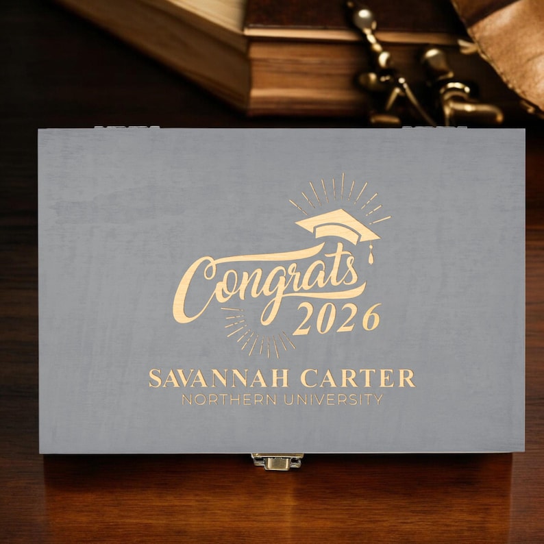 Graduation memory box, personalized gift box, graduation gift ideas, keepsake time capsule, graduation gift for her, graduation gift for him image 6