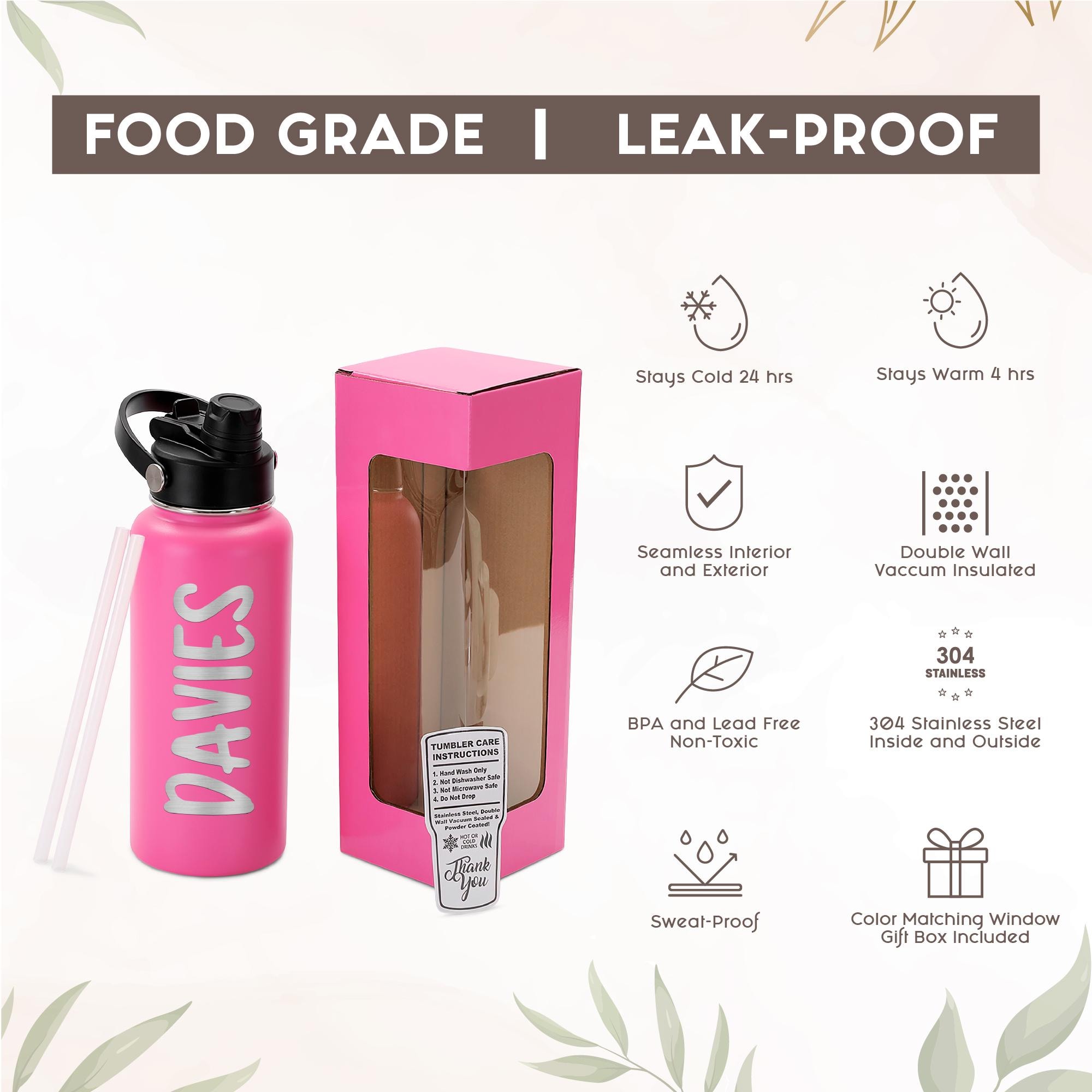 Personalized Kids Water Bottle, Custom 32oz Back to School Bottle ...