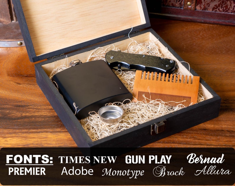 Personalized Cigar Box, Groomsman Gift Box, Gift for Man, Engraved Wood Box, Wedding Bridal Gift, Best Man Gift, Party Gift Box, Men's Box image 3