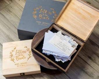 Briefe an die Braut, Brautgeschenk, Verlobungsgeschenkkasten, Rat an die Braut, Hochzeitskartenkasten, Brautgeschenk, Brautpartygeschenk, zukünftige mrs