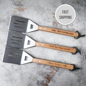 Father's day gift, engraved spatula, grilling spatula, personalized spatula, grilling, bbq, bamboo wood spatula, king of grill, dad gift