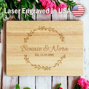 Personalized cutting board wedding gift couple charcuterie board cheese serving board anniversary gift housewarming gift new home decor gift