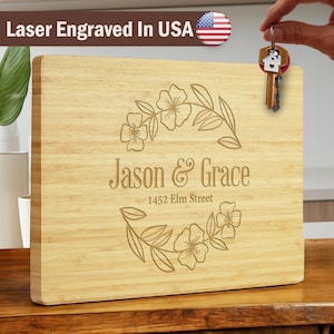 Personalized Realtor Closing Gift, Custom Cutting Board for Clients, Housewarming Gift for New Homeowners, Engraved Real Estate Agent Gift