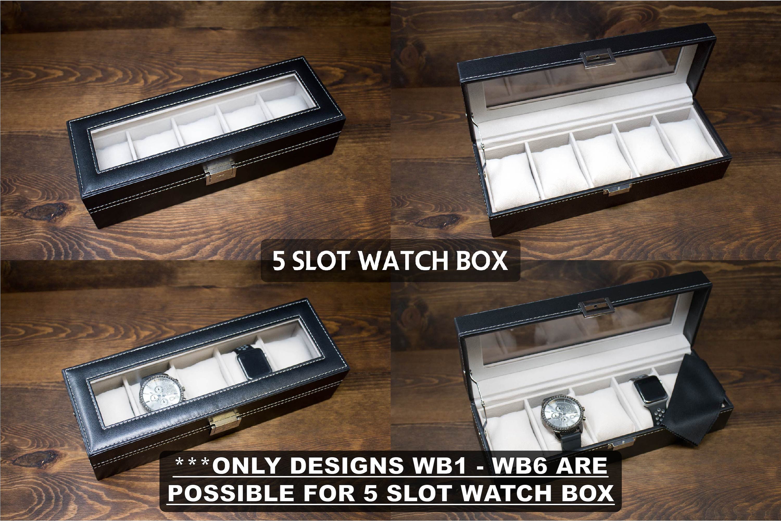 Watch Box Watch Case Engraved Watch Display Jewelry Etsy