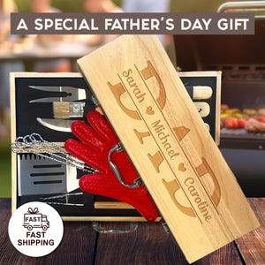 Personalized gift father&#39;s day gifts gift for him gifts for men gift for dad bbq set christmas grilling gifts grill set bbq set engraved bbq