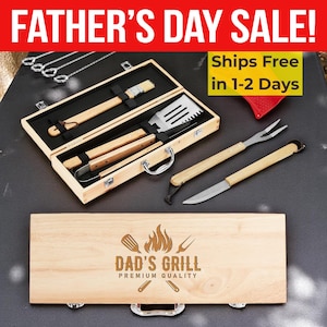 Custom bbq set, grill set, bbq grilling set, bbq set, tool set, grilling tool set, custom tool set, barbecue gift, bbq gift, man gift