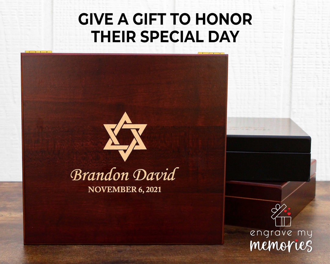 Bar Mitzvah Keepsake Box, Hebrew School Gift, Bar Mitzvah Gift, Star of