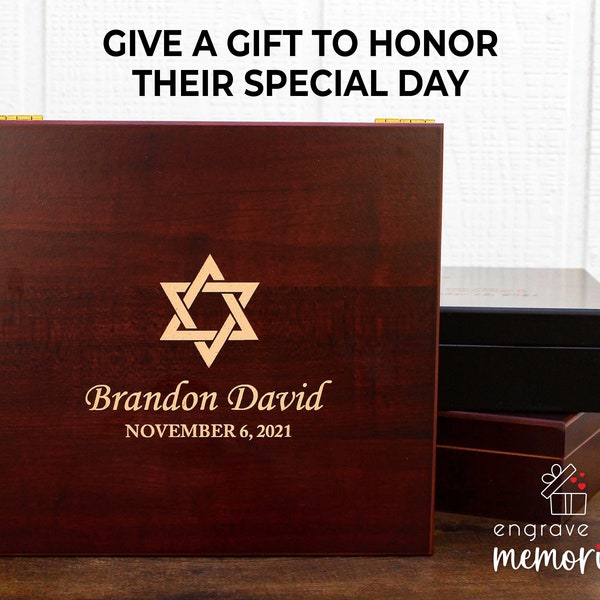 Bar Mitzvah Keepsake Box, Hebrew School Gift, Bar Mitzvah Gift, Star of David Gift, Bat Mitzvah Gift, Personalized Bar Mitzvah, Bris Gift