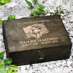 Fallen soldier memorial box, custom memorial gift, military memorial,  police memorial, end of watch, first responder, army memory box