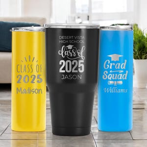 Class of 2025 graduation tumbler, engraved seniors 2025 travel mug, insulated graduation party cup, personalized college graduation gift
