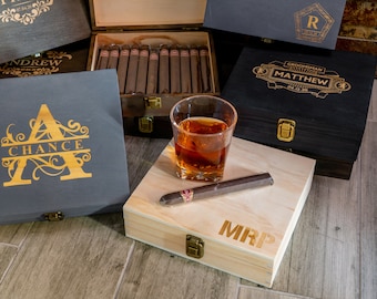 Groomsmen cigar box, gift box, best man box, engraved cigar box, wooden cigar box, personalized cigar box, groomsmen present, wedding box