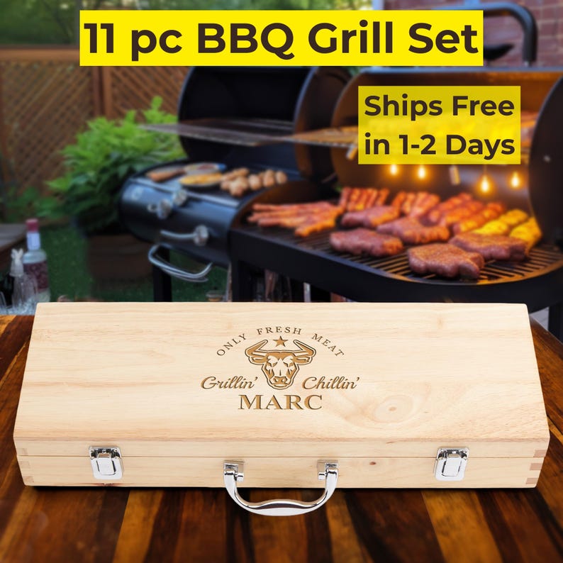 Barbecue Set, Barbecue Gift, Barbecue Grill, Barbecue Tools, BBQ Tool Set, Man Gift Set, Men Gift, Gift for Men, Gift for Dad, BBQ Dry Rub image 1