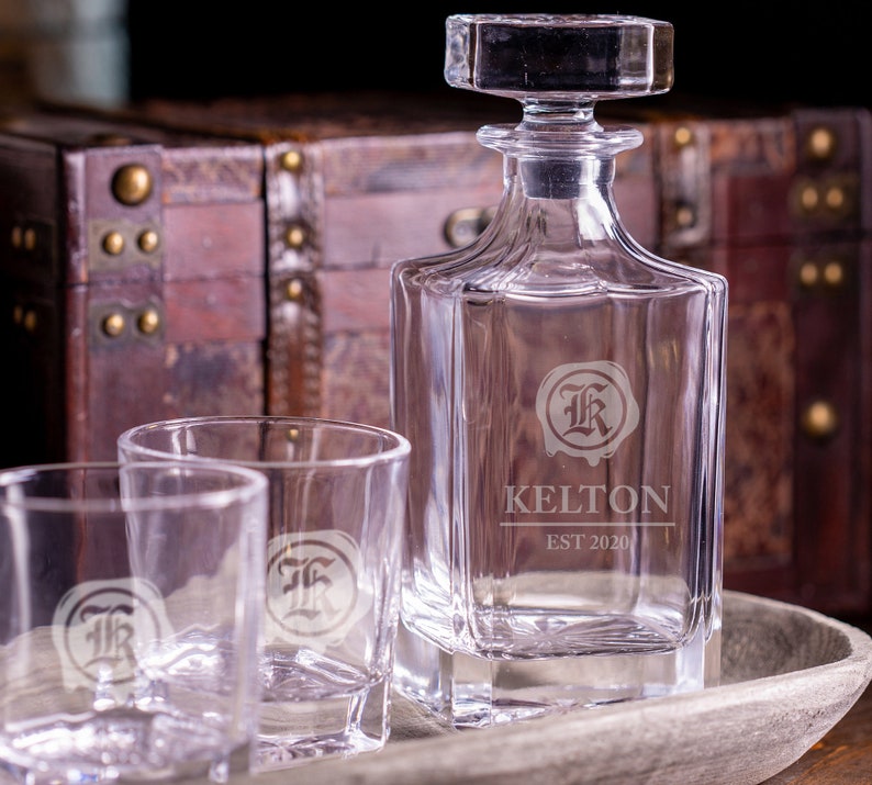 Personalized Groomsmen Gift Whiskey Decanter Bourbon Etsy