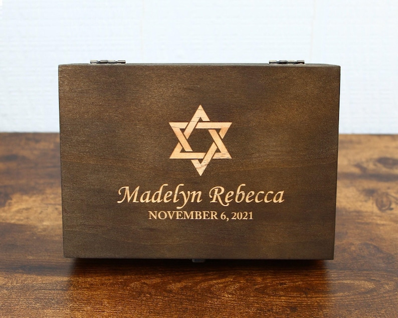 Bar mitzvah keepsake box, hebrew school gift, bar mitzvah gift, star of david gift, bat mitzvah gift, personalized bar mitzvah, bris gift image 2