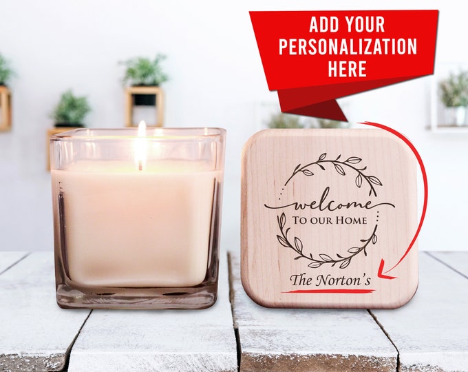 Welcome To Our New Home Candle Gift, Custom New Home Gift, Housewarming Present