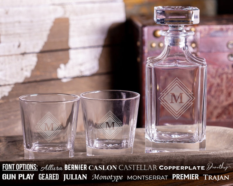 Whiskey Decanter, Whiskey Decanter Set, Personalized Decanter, Decanter Set with Glasses, Engraved Whiskey Decanter, Groomsmen Gift, Custom image 5