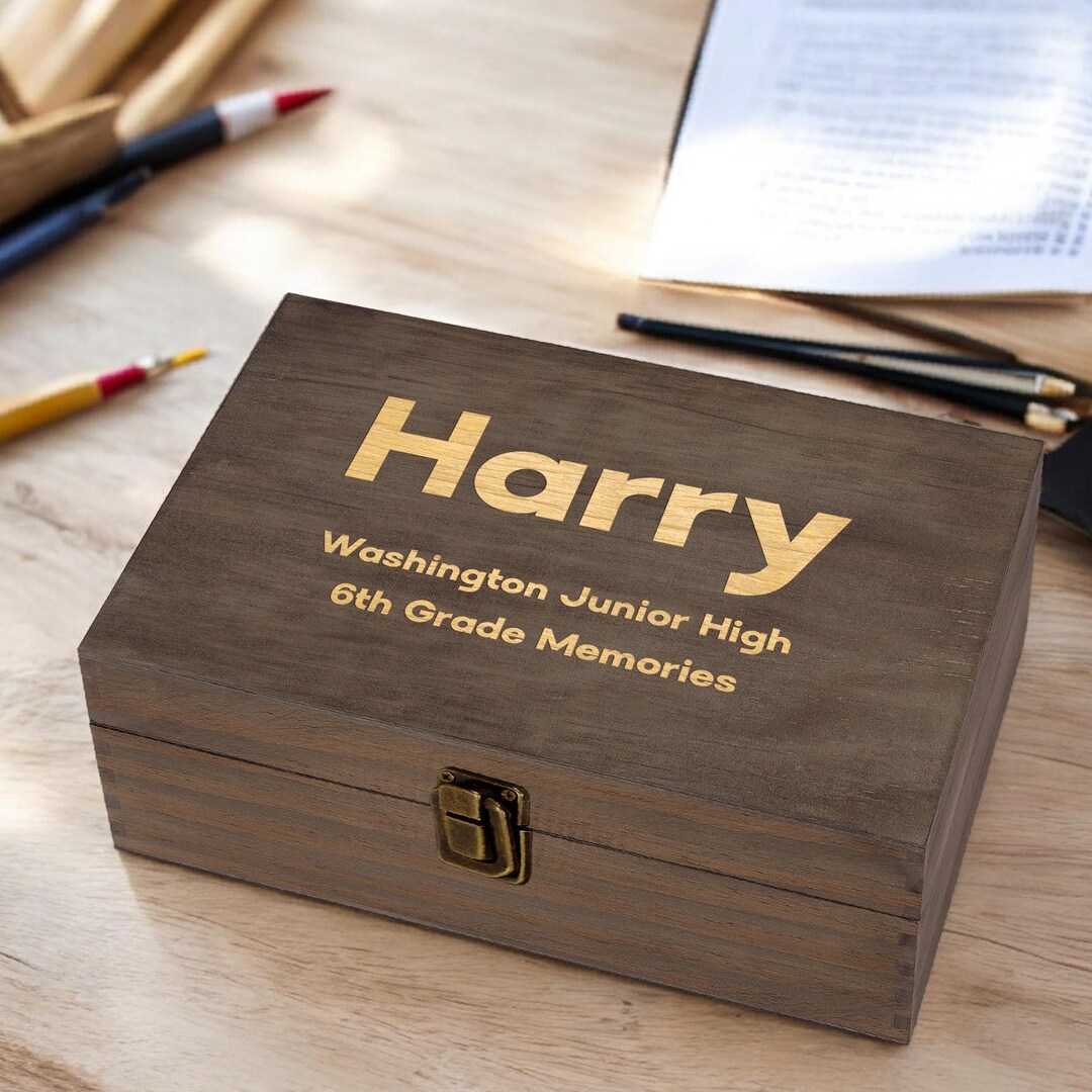 Class Memory Box Personalized School Memory Box – Engraved Wooden Keepsake Box for Kids ...