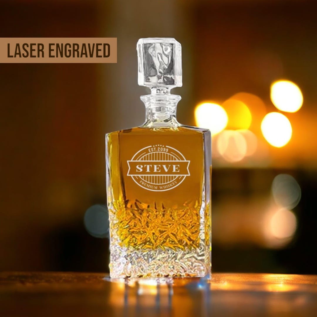 Gifts For Men- Personalized Whiskey Decanter - The Perfect Gift For Him, Boyfriend Gift Or Wedding Gifts, Fathers Day Gifts