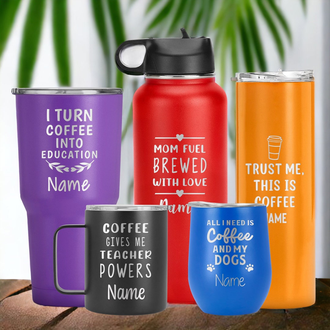 Double Wall Vacuum Insulated Coffee Travel Cups, Beach Water Tumbler, Cute  Large Coffee Mug, Hot Coffee Tumbler for Mom, Wedding Tumbler 