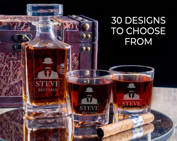Whiskey Decanter Whiskey Decanter Set Gepersonaliseerde Etsy