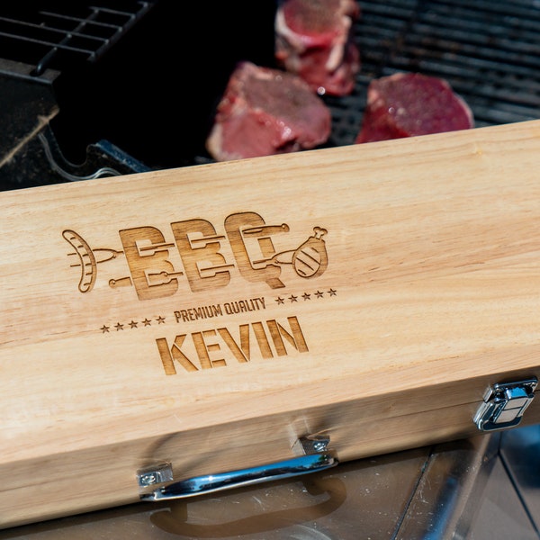 Personalize Grill Set, BBQ Grill Set, BBQ Tool Set, Grilling Tool Set, Men's Grill Gift, BBQ Gift Set, Custom Grill Set, Custom bbq Set