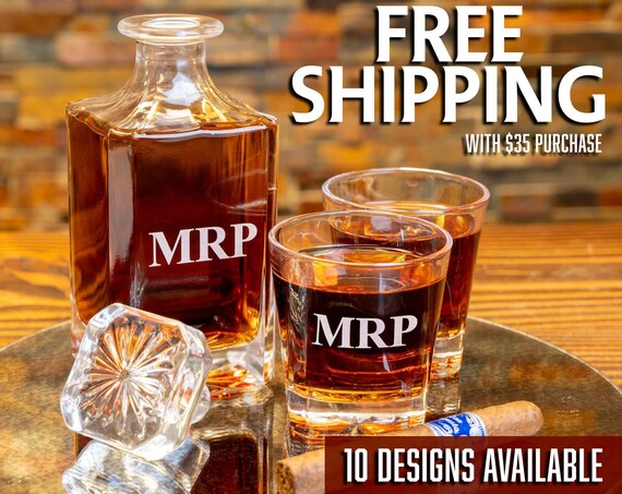 Whiskey Decanter Whiskey Decanter Set Decanter With Tags | Personalized