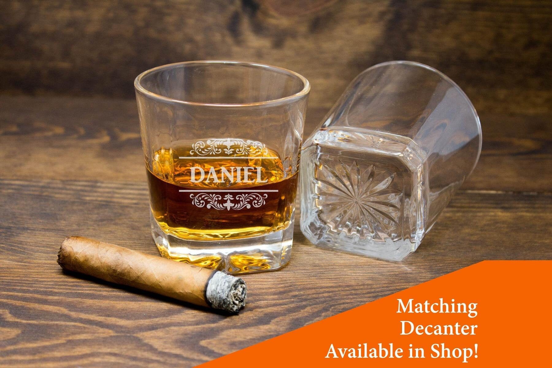 engraved whiskey glasses with box