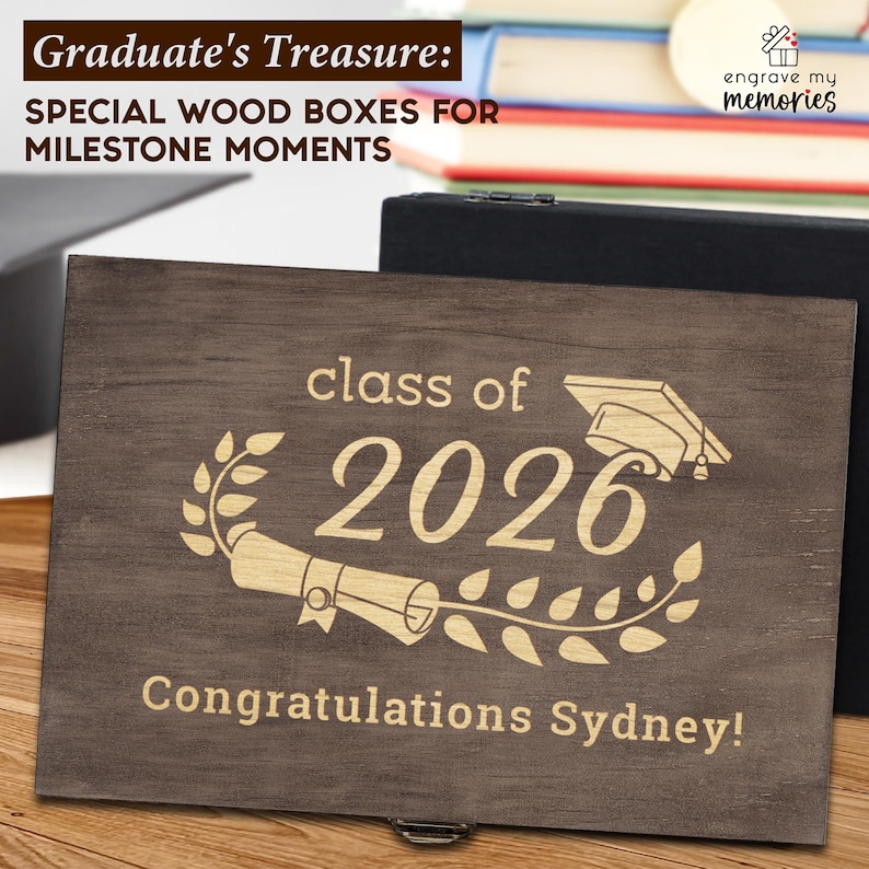 Graduation memory box, personalized gift box, graduation gift ideas, keepsake time capsule, graduation gift for her, graduation gift for him image 7