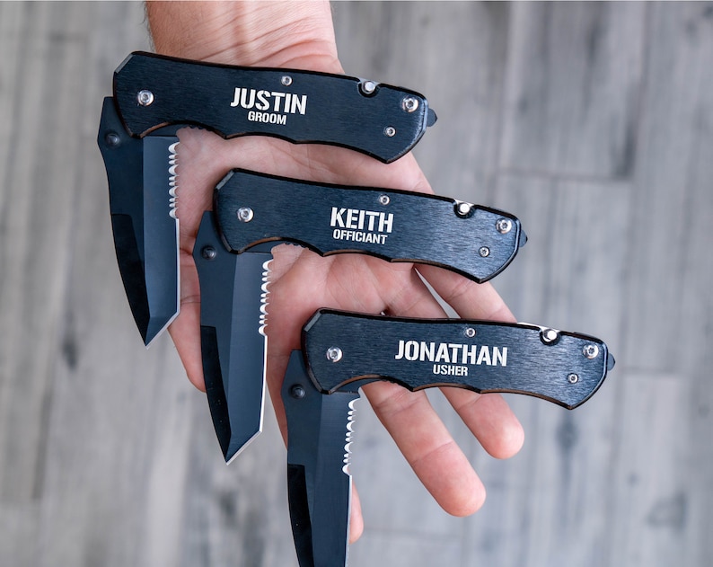 Personalized Pocket Knife Engraved, Custom Knife Gift for Him, Hunting Knife, Tactical Knife, Survival Knife, Husband Gift, Boyfriend Gift Black Tactical