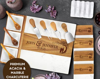 Personalized wedding gift - engraved charcuterie board, custom cheese board, newlywed gift, bridal shower gift, couple gift, anniversary