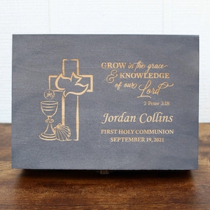 First holy communion gift box, memory box, 1st communion keepsake box, prayer box, first communion for girl or boy, communion gifts, rcia