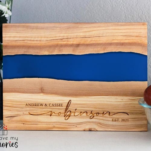 Personalized charcuterie board, gifts for the couple, live edge serving board, custom anniversary gift, resin chopping board, wedding gift