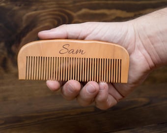 Wood Comb, Wooden Hair Comb, Engraved Comb, Personalized Comb, Custom Hair Comb, Wedding Comb, Groomsmen Gift, Custom Comb, Hairbrush Comb