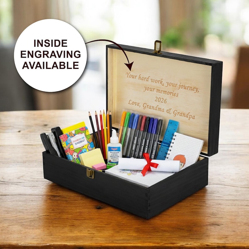 Class Memory Box Personalized School Memory Box – Engraved Wooden Keepsake Box for Kids ...