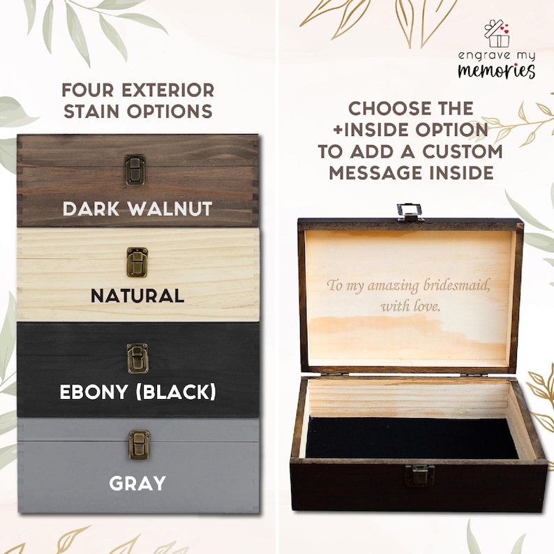 Personalized Adventure Keepsake Box - Travel Memory Box, Wedding & Anniversary Gift, Engraved Wooden Keepsake, Couples Gift, Memento Box